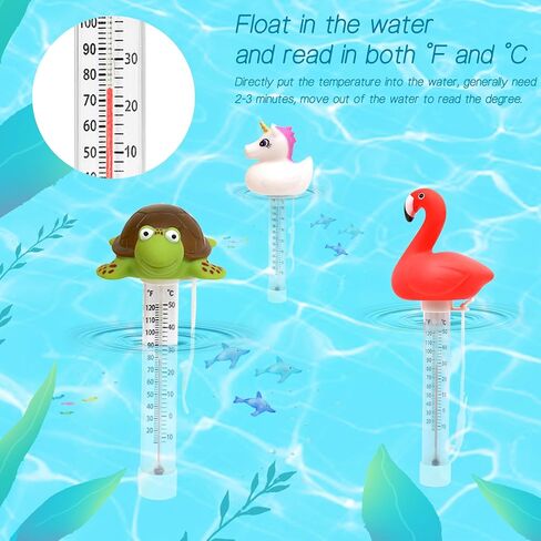 XY-WQ Floating Pool Thermometer, Large Size Easy Read for Water Temperature with String for Outdoor and Indoor Swimming Pools, Spas, Hot Tubs, Ponds (Flamingo) in Saudi Arabia
