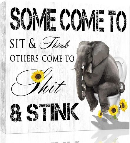 Bathroom Highland Cow Wall Art: Sunflower Cow in Bathtub Picture Decor - Funny Animal Poster Framed Cow Print Farmhouse Home Decoration 10" x 15" in Kuwait
