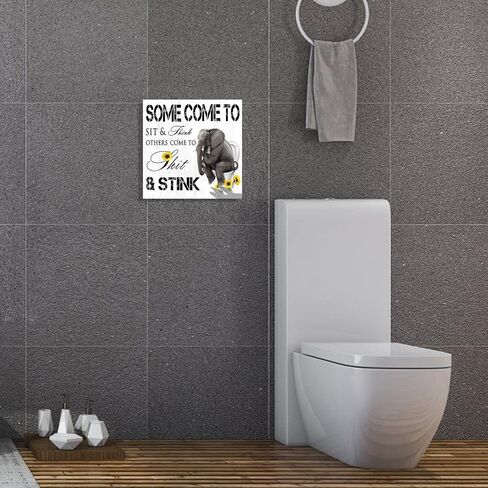 Bathroom Highland Cow Wall Art: Sunflower Cow in Bathtub Picture Decor - Funny Animal Poster Framed Cow Print Farmhouse Home Decoration 10" x 15" in Kuwait