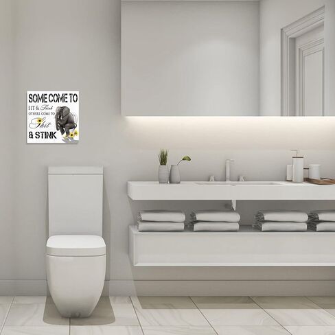 Bathroom Highland Cow Wall Art: Sunflower Cow in Bathtub Picture Decor - Funny Animal Poster Framed Cow Print Farmhouse Home Decoration 10" x 15" in Kuwait