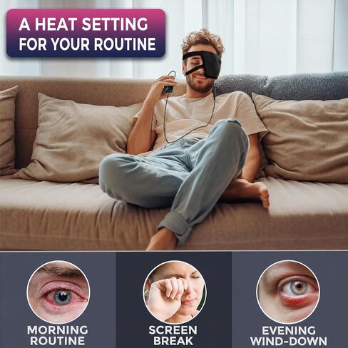 CREATRILL Single Eye Compress Moist Heat for Stye Eye Treatment, Electric Eye Heating Pad Hot Chalazion Eye Compress Heated Eye Patch Mask for One Eye Stye Blepharitis Cure Dry Eyes Relief in Kuwait
