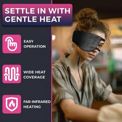 CREATRILL Single Eye Compress Moist Heat for Stye Eye Treatment, Electric Eye Heating Pad Hot Chalazion Eye Compress Heated Eye Patch Mask for One Eye Stye Blepharitis Cure Dry Eyes Relief in Kuwait