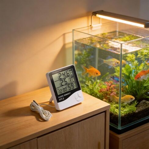 Digital Aquarium Thermometer with External Probe, High Accuracy LCD in Kuwait