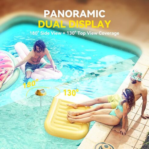 BaldrTherm Solar-Powered Floating Pool Thermometer, High Precision, Dual-Sided Anti-Fog Display for Pools, Spas & Aquariums(Yellow) in Kuwait
