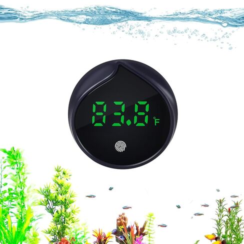 Removable Aquarium Water Thermometer with Touch Screen Digital Fish Tank Thermometer LED Display ±1℉/0.5℃, Fish Tank Accessories for Betta, Axolotl, Shrimp, Turtle, Reptile and Aquatic (Dark Blue) in Saudi Arabia