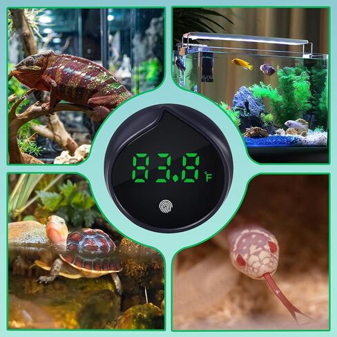 Removable Aquarium Water Thermometer with Touch Screen Digital Fish Tank Thermometer LED Display ±1℉/0.5℃, Fish Tank Accessories for Betta, Axolotl, Shrimp, Turtle, Reptile and Aquatic (Dark Blue) in Saudi Arabia