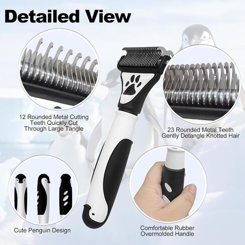 Penguin Double-Sided Dematting Comb for Dogs&Cats Undercoat Rake in Kuwait