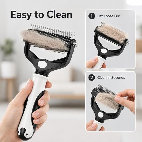 3-in-1 Pet Grooming Brush for Dogs & Cats, Undercoat Rake, Dematting Comb & Deshedding Brush for Long & Short Hair, Heavy Shedding & Matted Fur in Kuwait
