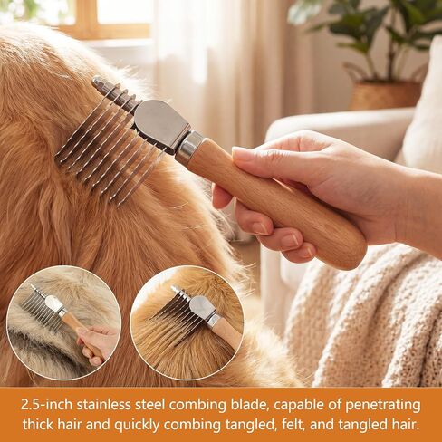 Dematting Comb for Dogs, Dematting Tool for Dogs & Cats, 2 Grooming Combs in Kuwait