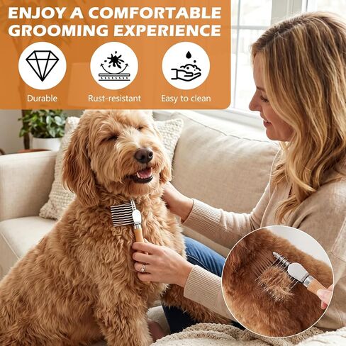 Dematting Comb for Dogs, Dematting Tool for Dogs & Cats, 2 Grooming Combs in Kuwait