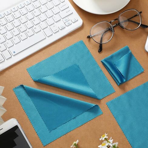 Sumind 100Pcs Eyeglass Cleaning Cloth Bulk 5.5 in Microfiber glass Cleaning Cloths Eye Glasses Cleaner Wipes Microfiber Cloth for Glasses Phone Camera Lenses Screen Delicate Surfaces(Blue) in Kuwait