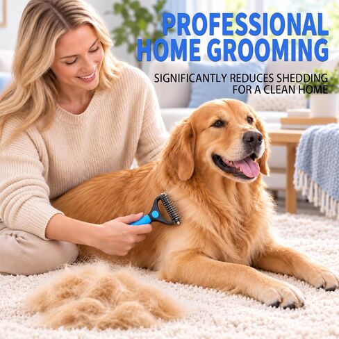 2Pcs Dematting Comb,Pet Grooming Rake & Metal Comb & Flea Comb for Cats and Dogs, Double-Sided Dematting Tool, for Long & Short Hair, Heavy Shedding & Matted Fur in Saudi Arabia