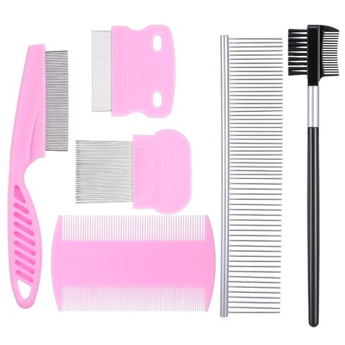6 Pack Flea Comb Stainless Steel Lice Comb Tear Stain Remover Tool in Kuwait