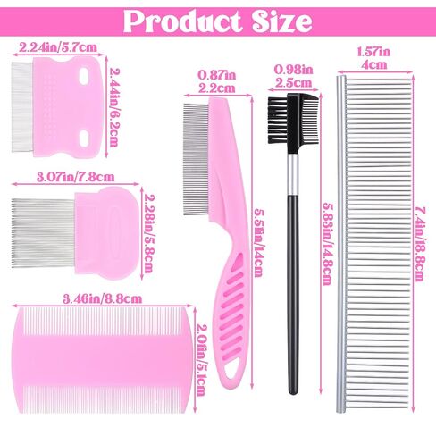6 Pack Flea Comb Stainless Steel Lice Comb Tear Stain Remover Tool in Kuwait
