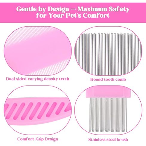 6 Pack Flea Comb Stainless Steel Lice Comb Tear Stain Remover Tool in Kuwait