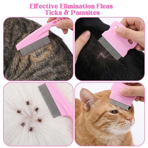 6 Pack Flea Comb Stainless Steel Lice Comb Tear Stain Remover Tool in Kuwait