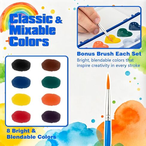 ARTLYMERS 24 Pack Watercolor Paint Set, Heart Shaped 8 Colors with Brush in Saudi Arabia