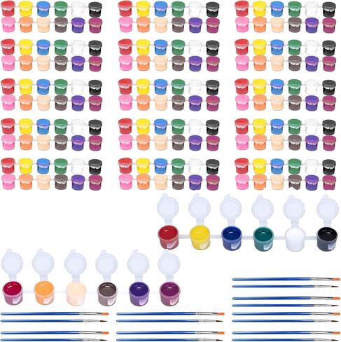 145 Pcs Mini Acrylic Paint Set for Kids, 12 Colors Washable Acrylic Paint Strip with 5 Paint Tray for Kids&Adults Craft Paint, with Mini Paint Strips for Easter Eggs Art Craft Painting Easter Gifts in Kuwait