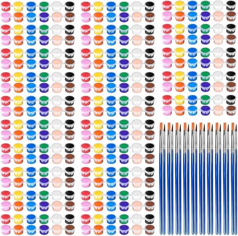 145 Pcs Mini Acrylic Paint Set for Kids, 12 Colors Washable Acrylic Paint Strip with 5 Paint Tray for Kids&Adults Craft Paint, with Mini Paint Strips for Easter Eggs Art Craft Painting Easter Gifts in Kuwait