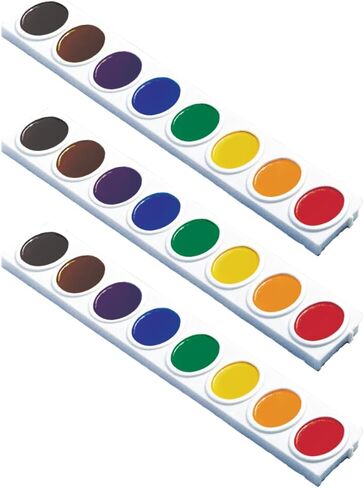 Prang Semi-Moist Watercolors Oval Pan Refills Set, 3 Trays/Box, 1 Box in Kuwait