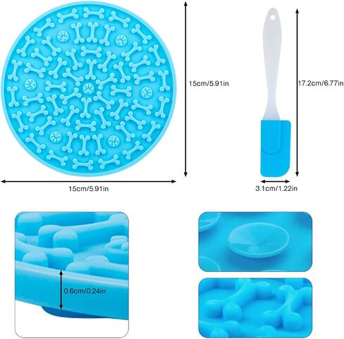 Dog Lick Pad, Pet Bathing Grooming Distraction Wall Mounted Silicone Slow Feeder Mat with Strong Suction, 2 Pack in Saudi Arabia