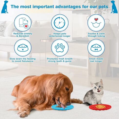 Dog Lick Pad, Pet Bathing Grooming Distraction Wall Mounted Silicone Slow Feeder Mat with Strong Suction, 2 Pack in Saudi Arabia