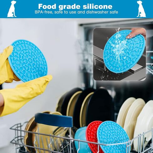 Dog Lick Pad, Pet Bathing Grooming Distraction Wall Mounted Silicone Slow Feeder Mat with Strong Suction, 2 Pack in Saudi Arabia