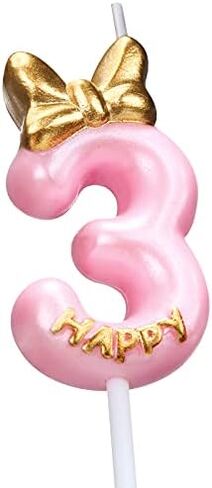 Candle Pink Birthday Candle Girl Happy Birthday Cake Topper, Birthday Candle for Cake Topper Birthday Baking Celebration Reunions Anniversary Party Supplies (Number 1) in Kuwait