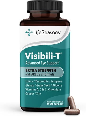 LifeSeasons - Visibili-T - Vision Supplement - Supports Eyesight, Dry Eyes, Night Visibility and Eye Floaters - Contains Carotenoids Lutein and Zeaxanthin - 60 Capsules in Kuwait