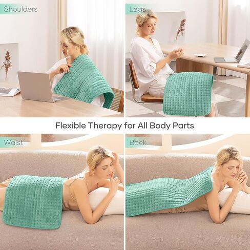 XXX-Large King Size Heating Pad for Pain Relief, 18" X 33" Fast Heating Pad with 2H Auto Shut Off, 6 Heat Settings & Machine Washable, Moist & Dry Heat Therapy for Neck Back Shoulder Relief and Cramps in Kuwait