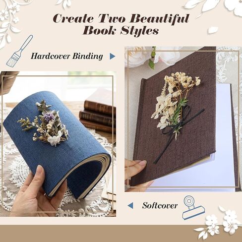 Ecoofor Bookbinding Kit for Beginners, 167 PCS 4 Pack Book Making Kit with A5 Paper, Book Cloth, Awl & Tools, Pressed Flowers & Heat Transfer Film, Gift-Ready Box with Video Tutorials in Saudi Arabia