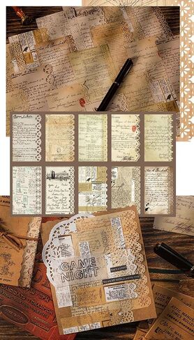 315 Sheets Vintage Scrapbook Supplies Paper Pack with Floral PET Stickers in Kuwait