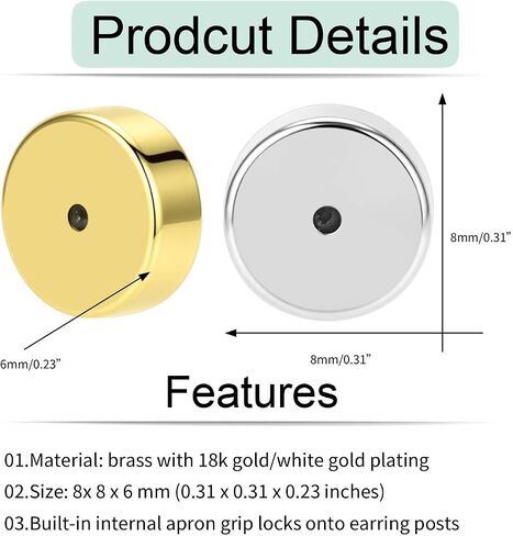 Earring Backs for Droopy Ears,DCRSLB Cycle Shape Earring Backs for Heavy Earrings Locking Lifter Backings for Studs,Mixed Color in Kuwait