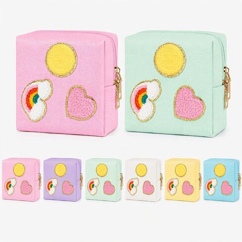 2 Pack Period Bag, PU Leather Sanitary Napkin Storage Bag for Feminine Pads Liners Tampons and Reusable Pads,Functional Sanitary Pads Pouches First Period Kit for Teen Girls Women Ladies Gift in Saudi Arabia