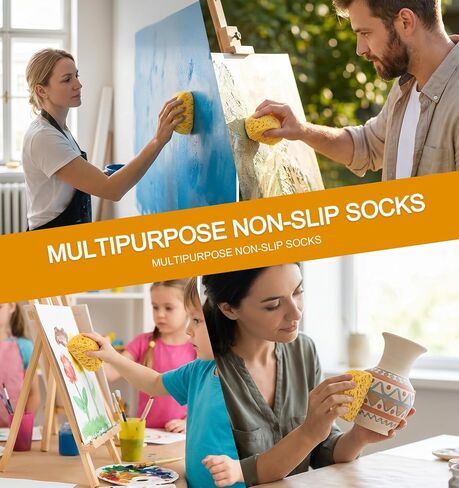 2 Pcs Sponge for Painting, Knockdown Texture Sponge Large Size, Multipurpose Art Sponges for DIY Art, Acrylic Watercolor, Pottery & Home Decoration(Yellow) in Kuwait