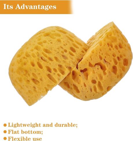2 Pcs Sponge for Painting, Knockdown Texture Sponge Large Size, Multipurpose Art Sponges for DIY Art, Acrylic Watercolor, Pottery & Home Decoration(Yellow) in Kuwait