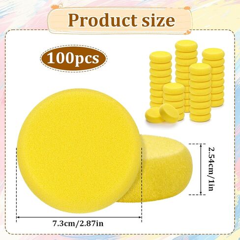 100 Pack Painting Sponge Pottery Sponges 2.9 inch Round Sponge Clay sponges in Kuwait