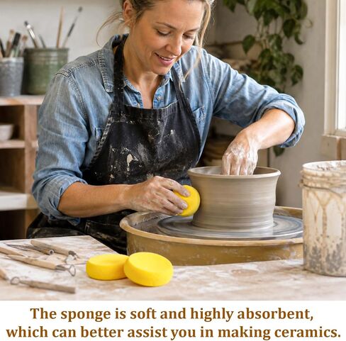 100 Pack Painting Sponge Pottery Sponges 2.9 inch Round Sponge Clay sponges in Kuwait