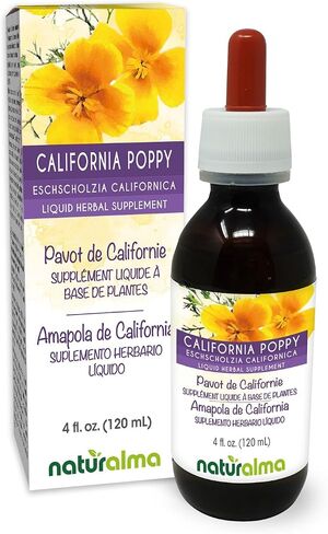Naturalma Eschscholzia (Eschscholzia californica) صبغة عشبية خالية من الكحول 4 أونصة سائلة مستخلصة في قطرات | مكمل عشبي | نباتي | منتج إيطاليا in Kuwait
