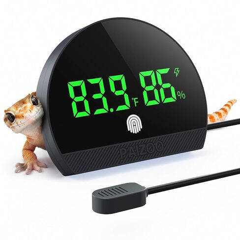 PAIZOO LED Rechargeable Reptile Thermometer Hygrometer Always-on Display in Kuwait