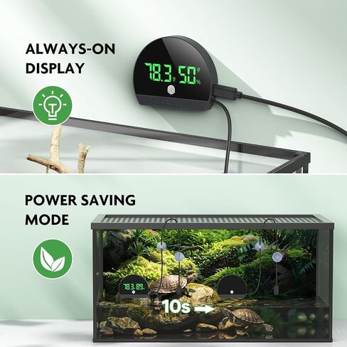 PAIZOO LED Rechargeable Reptile Thermometer Hygrometer Always-on Display in Kuwait