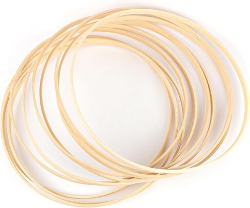 Framendino, 20 Pack Wooden Bamboo Ring Hoop Dream Catcher Rings Macrame Floral Hoops Craft for DIY Wedding Wreath Wall Hanging Decorations (8 in) in Kuwait