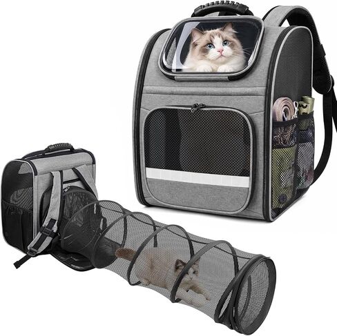 Pawtners Cat Backpack with Play Tunnel, Design for Carrying Playing Blue in Kuwait