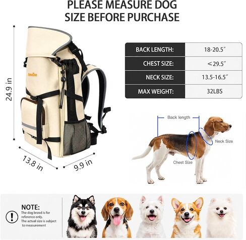 Waterproof 900D Nylon Dog Backpack Carrier for Medium Dogs Under 30 lb in Saudi Arabia