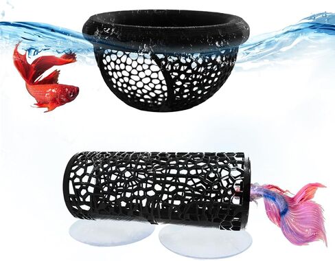 Little Fish Hammock and Little Fish Swimming Tunnel 2-Piece Set Aquarium Small Animal Animal Toys (Black) (Style 1) in Saudi Arabia