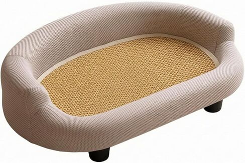 Pet Sofa Bed with Cooling Cooling Mat-Profile Indoor Pet Sofa Bed Sturdy Indoor Cat Couch for Bedroom, Apartment, Grey in Saudi Arabia