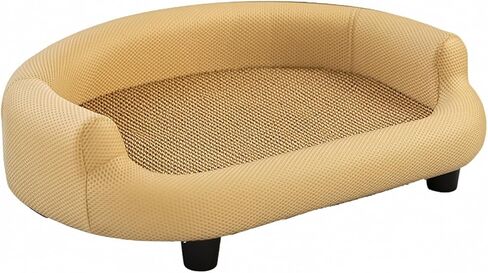 Pet Sofa Bed with Cooling Cooling Mat-Profile Indoor Pet Sofa Bed Soft Indoor Cat Couch for Living Room, Yellow in Saudi Arabia