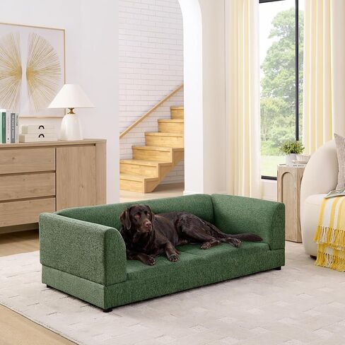 56.5" Linen Upholstered Pet Sofa with Armrests and Backrest for Medium in Kuwait
