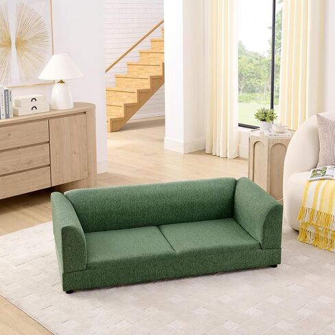 56.5" Linen Upholstered Pet Sofa with Armrests and Backrest for Medium in Kuwait
