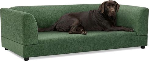 56.5" Linen Upholstered Pet Sofa with Armrests and Backrest for Medium in Kuwait